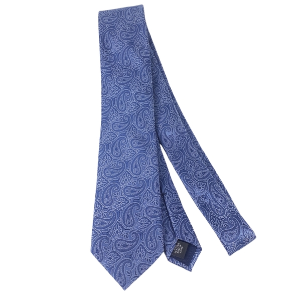 Michael Kors MK Blue Paisley Print Silk Tie
